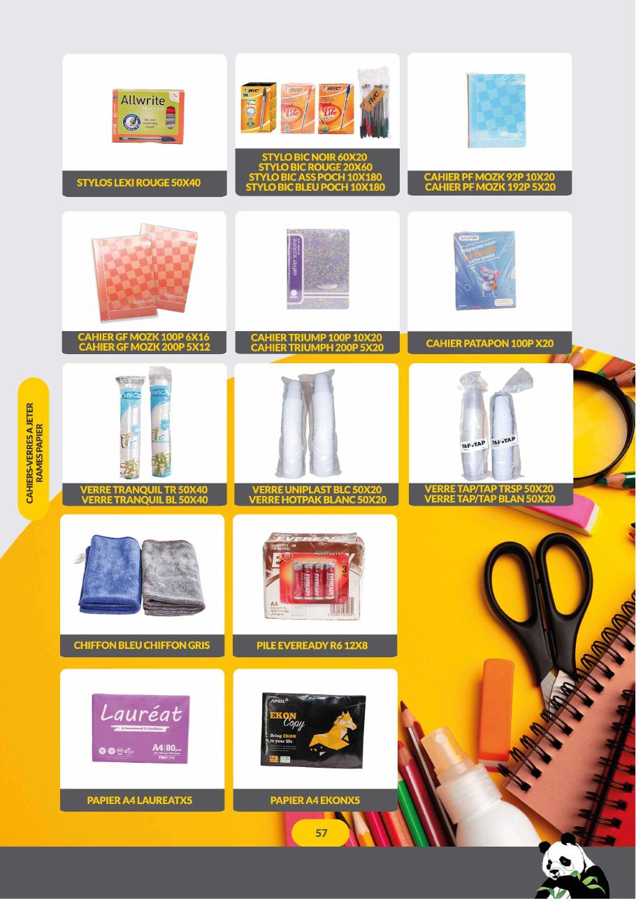 Papeterie, Verres jetables & Rames papier — page 59